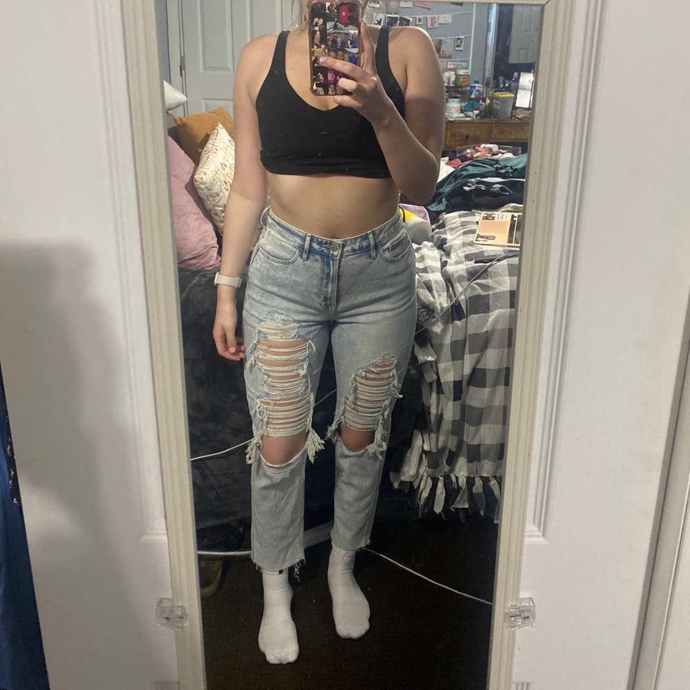 hollister mom jeans